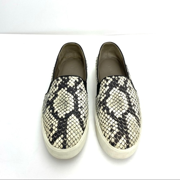 Vince Python Snakeskin Leather Slip on Shoes - Picture 2 of 10